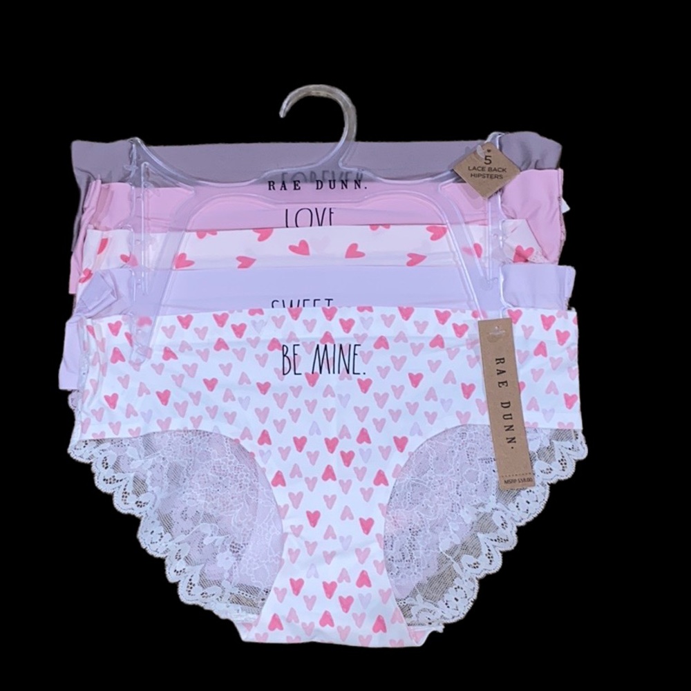 NWT Rae Dunn Valentine lace back hipster panties